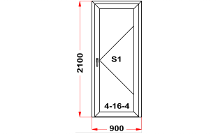 Алюминиевая дверь ТП-45 2100 Х 900