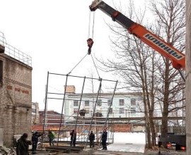 Подъем систем при помощи крана